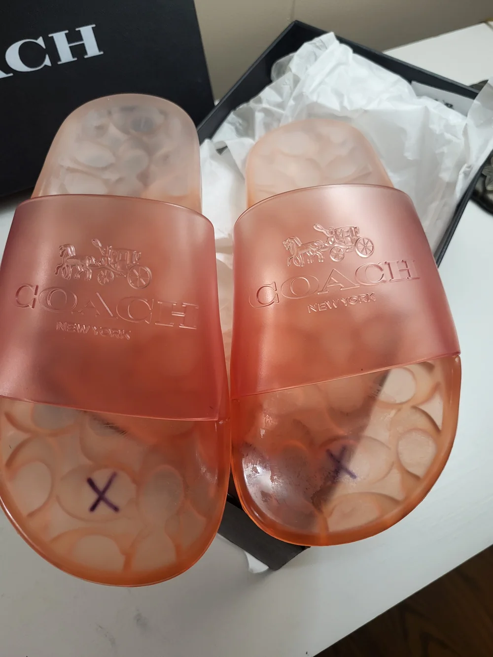 Coach New York Coral Slide Sandals, Size 6
